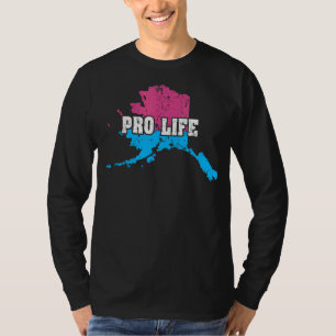 Landkaart Amerikaanse staat Alaska Abortus Vlag Ki T-shirt