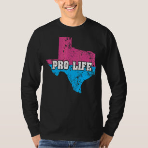 Landkaart Amerikaanse staat Texas Abortus Vlag Pro T-shirt