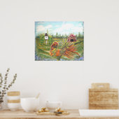 Landkaart op het Boerderij schilderen Poster (Keuken)