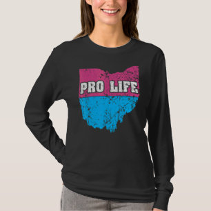 Landkaart van de staat Ohio Abortion Flag Kies Pro T-shirt