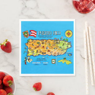 Landkaart van Puerto Rico Servet