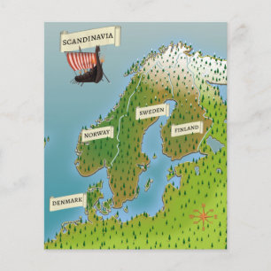 Landkaart van Scandinavië Tweekleurige koffiemok