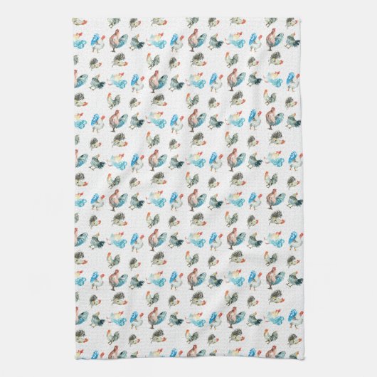 Landkippen met kippen Lover Theedoek (Verticaal)