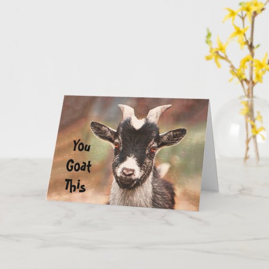 Landkreis Goat Cute Funny Kaart (Gele Bloem)