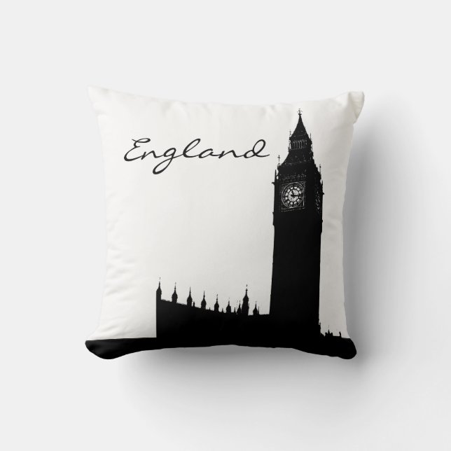 Landmark Black and White England Kussen (Voorkant)