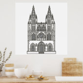 Landmark Burgos Cathedral World Poster (Keuken)