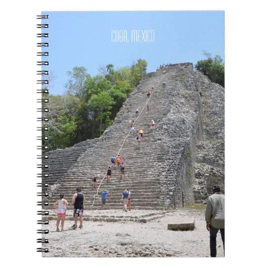 Landmark Mexico Coba Mayan Pyramid Yucatan Notitieboek (Voorkant)