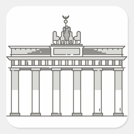 Landmark voor Brandenburg Gate Vierkante Sticker (Voorkant)