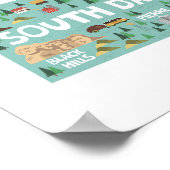Landmarks Map South Dakota Poster (Hoek)