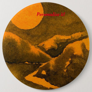Landmeer 's nachts met jagers of oogstmaan ronde button 6,0 cm