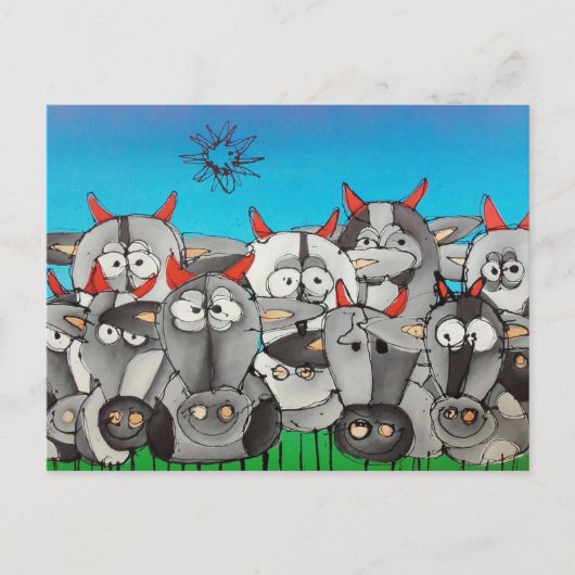 landmeisjes briefkaart (Voorkant)