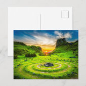 Landmerk op zonsondergang briefkaart (Voorkant / Achterkant)