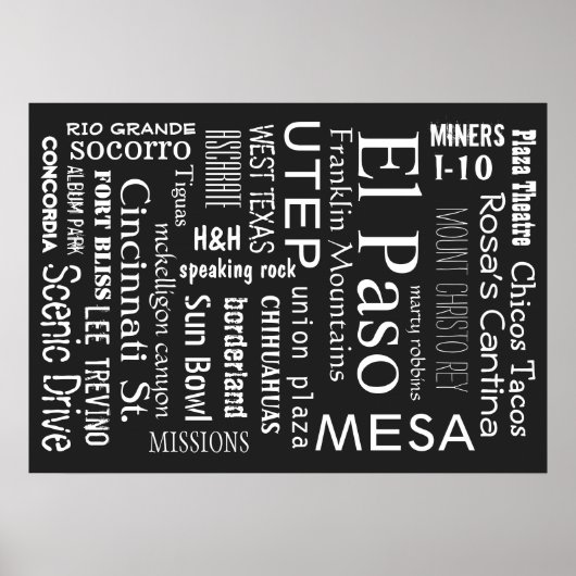 Landmerken El Paso TX Poster (Voorkant)