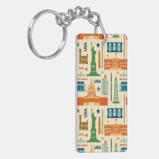 Landmerken van de Verenigde Staten van Amerika Sleutelhanger (Voorkant Links)