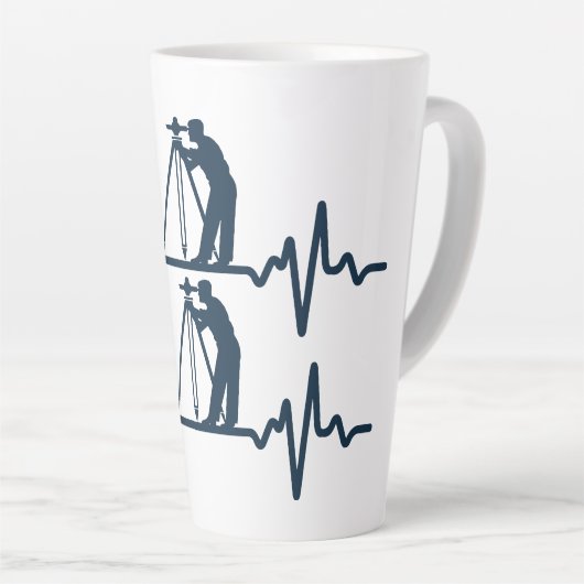 Landmeter hartslag latte mok (Rechterhoek)