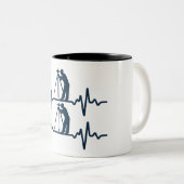 Landmeter hartslag tweekleurige koffiemok (Voorkant rechts)