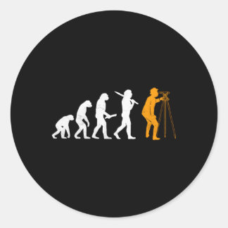 Landmeter Landmeting Evolutie van een landmeter Ronde Sticker