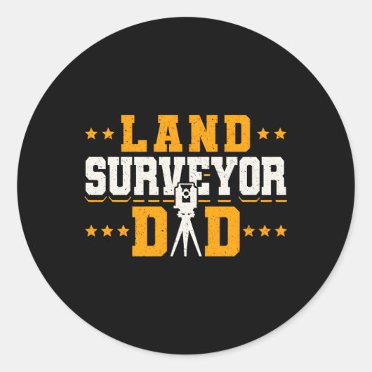 Landmeter Pap Vaders Dag Ronde Sticker (Voorkant)