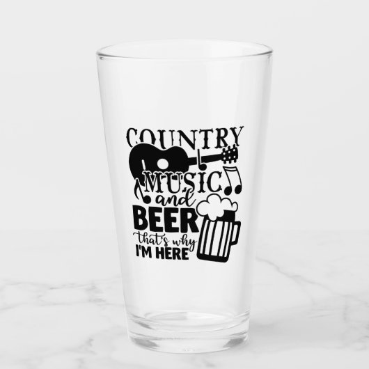 Landmuziek en bier daarom ben ik hier glas (Voorkant)