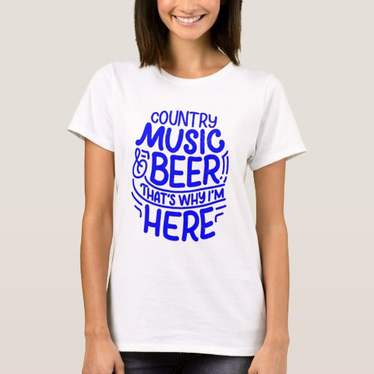 Landmuziek en bier t-shirt (Voorkant)