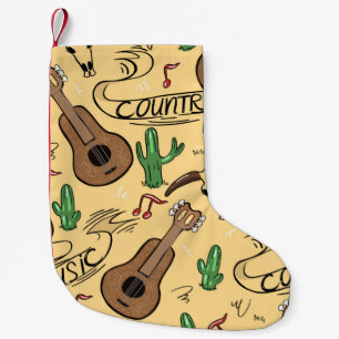 Landmuziek naadloos met gitaren, cacti's kleine kerstsok