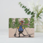 Landoverschrijdende kip briefkaart (Staand voorkant)