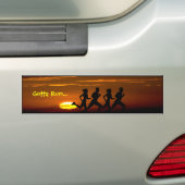 Landoverschrijdende loper - moet rennen... (Sunset Bumpersticker (Op auto)