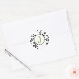Landoverschrijdende pijlen Monogram Personaliseer Ronde Sticker