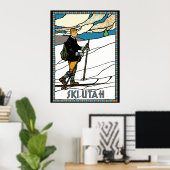  landoverschrijdende skier Ski Utah Poster (Thuiskantoor)