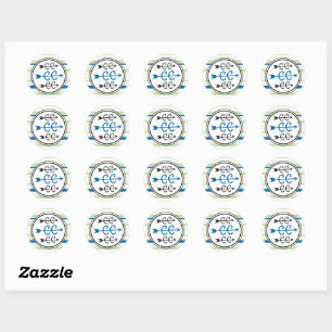 Landoverschrijdende symbolen - XC-lopers blauw Ronde Sticker