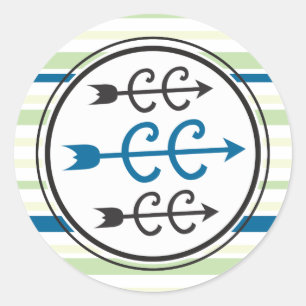 Landoverschrijdende symbolen - XC-lopers blauw Ronde Sticker