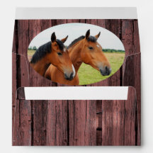 Landpaarden Rode Barnboard Envelop