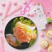 Landpergele rozen papieren bordje (Feest)