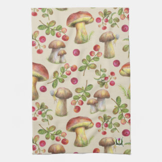 Landpompoenen, paddenstoelen en Logan Towel 53086 Theedoek
