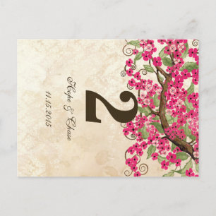 Landroze Cherry Blossom Table Number Kaart