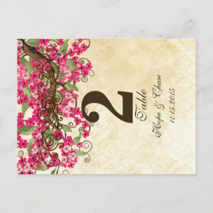 Landroze Cherry Blossom Table Number Kaart