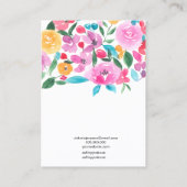 Landroze platte waterverf visitekaartje (Achterkant)