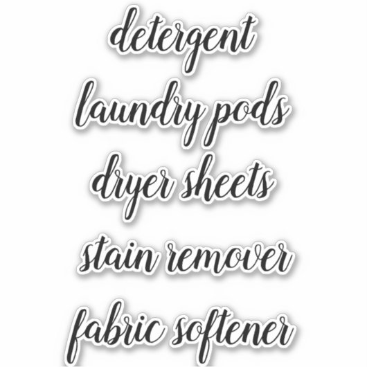 Landry Room Accueil Organisation Sticker Étiquette (Devant)