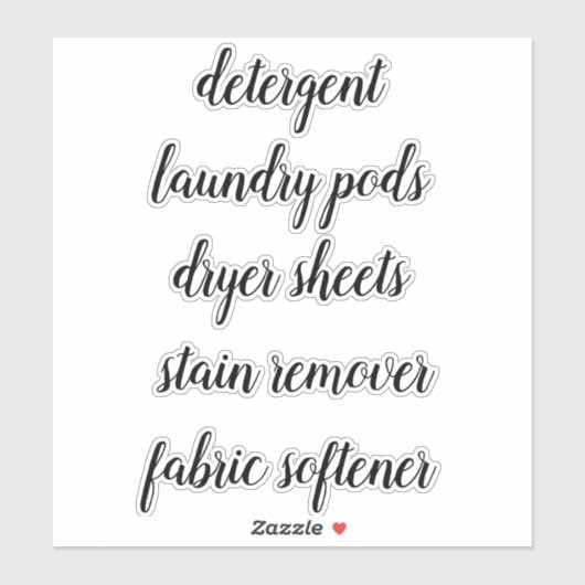 Landry Room Home Organisatie Script Label Sticker (Vel)