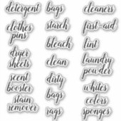 Landry Room Home Organisatie Script Label Sticker (Voorkant)