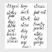 Landry Room Home Organisatie Script Label Sticker (Vel)