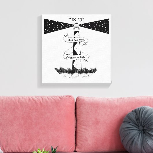 Land's End John o'groats vuurtoren Canvas Afdruk (Insitu (Woonkamer))