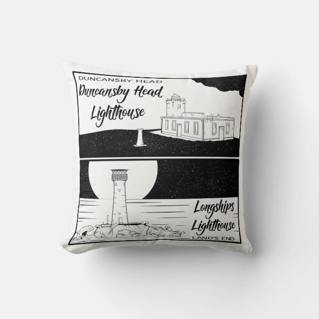 Land's End John o'groats vuurtoren Kussen (Voorkant)