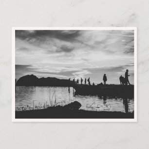 Lands End San Francisco Zonsondergang Zwart & Wit Briefkaart