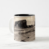 Land's End Souvenir-Mok Tweekleurige Koffiemok (Voorkant links)