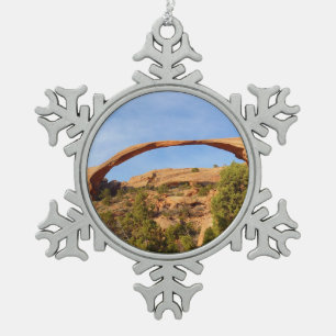 Landscape Arch in Arches National Park Tin Sneeuwvlok Ornament