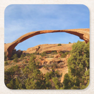 Landscape Arch in Arches National Park Vierkante Kartonnen Onderzetter