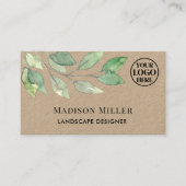 Landscape Designer Greenery Logo Visitekaartje (Voorkant)