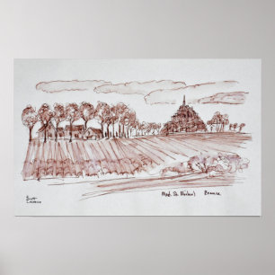 Landscape Mont Saint-Michel   Normandië, Frankrijk Poster