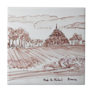 Landscape Mont Saint-Michel   Normandië, Frankrijk Tegeltje